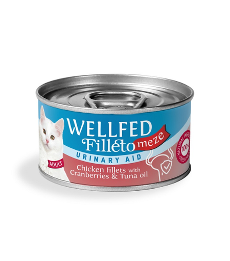 Pet Interest Wellfed Filleto Meze Urinary Aid Chicken fillets with cranberries Can 70g  (12  علبة)