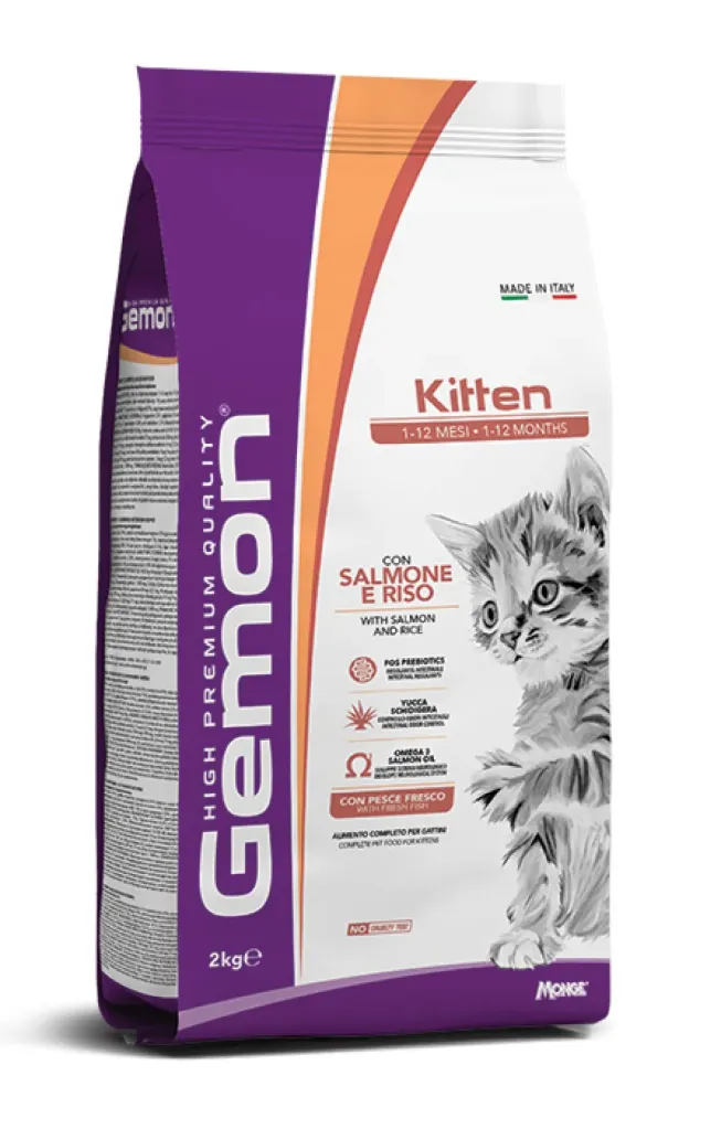 Gemon Kitten Food for Cats with Salmon & Rice – 2 kg 