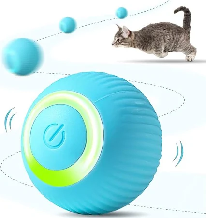 [84959340126] Automatic Rolling Ball Cat Toy (Blue)