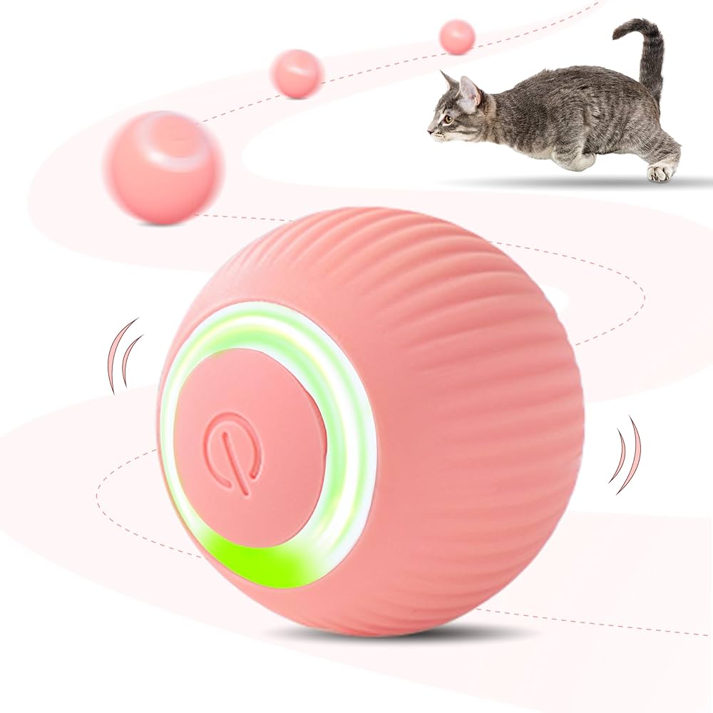 [6544464684641] Smart Rotating Ball Cat Toy (Pink)