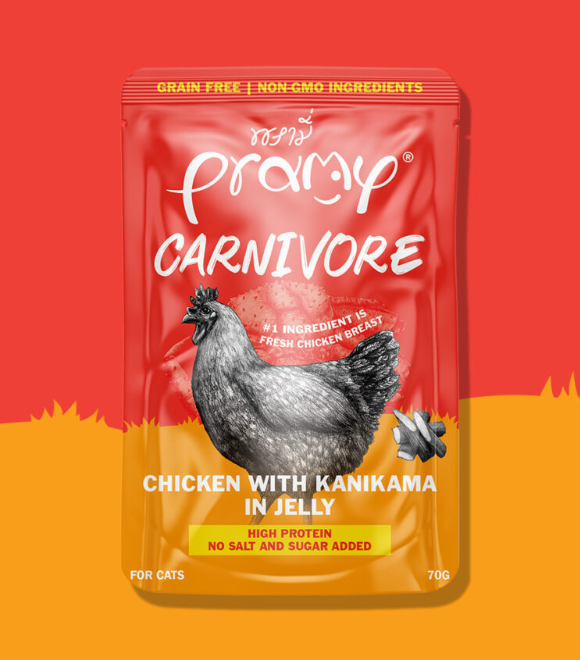 Pramy Carnivore Chicken with Kanikama In Jelly Pouch 70g