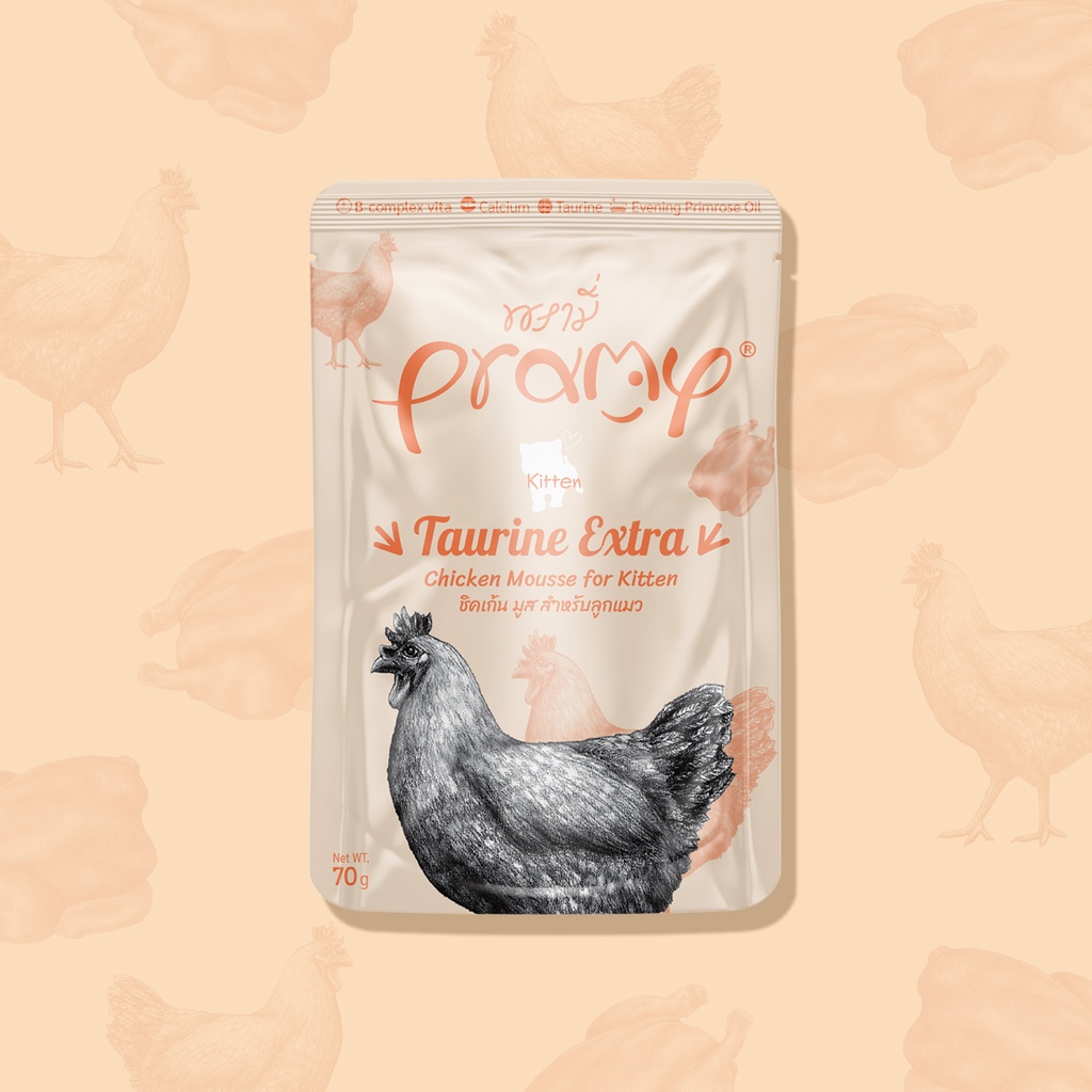 [8859601044249] Pramy Chicken Mousse For Kitten Pouch 70g (1  عبوة)