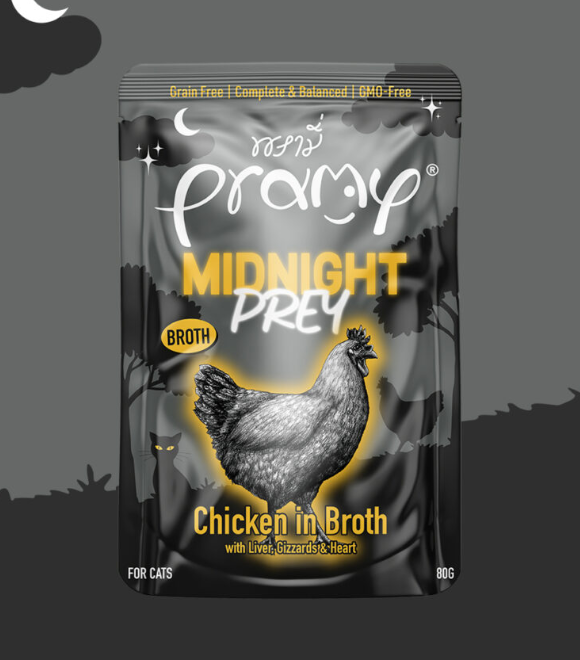 Pramy Chicken in Broth Midnight Prey Pouch 80g