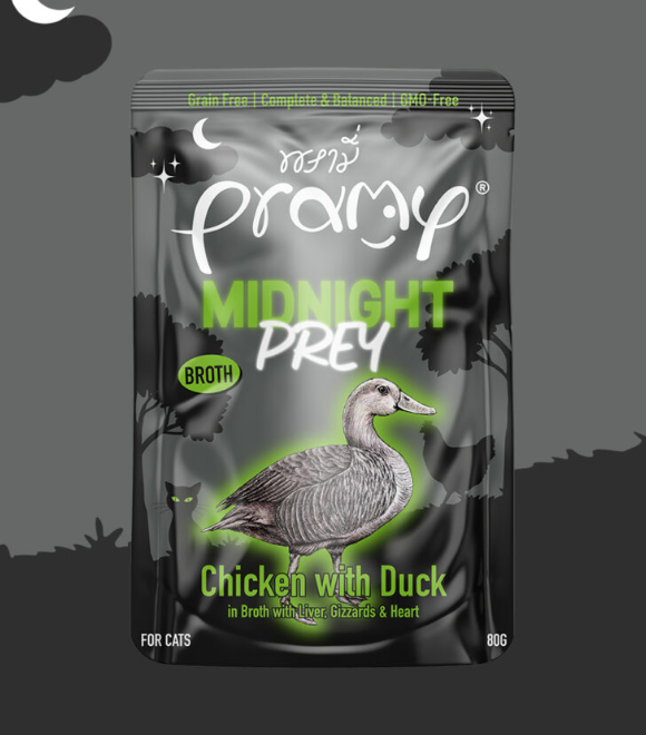 Pramy Chicken with Duck Broth Midnight Prey Pouch 80g