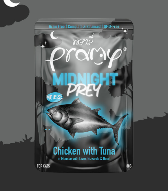 Pramy Chicken with Tuna Mousse Midnight Prey Pouch 80g