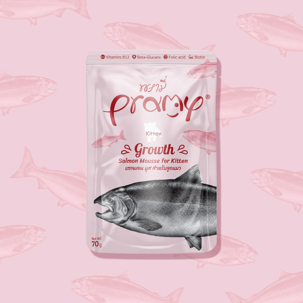 [8859601044256] Pramy Salmon Mousse For Kitten Pouch 70g (1 Pouch)