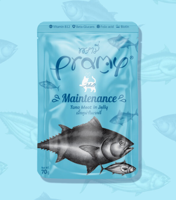 [8859601044263] Pramy Tuna Meat in Jelly Maintenance Pouch For Cat 70g (1  عبوة)