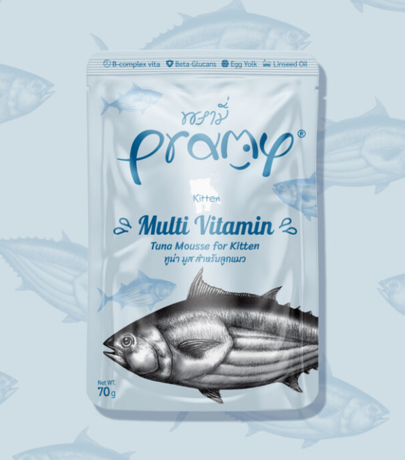 [8859601044232] Pramy Tuna Mousse For Kitten  Multi Vitamin Pouch 70g (1  عبوة)