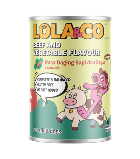 [8859601031355] LOLA & CO Beef with Vegetable Flavour For Dogs Can 400g (1  علبة)