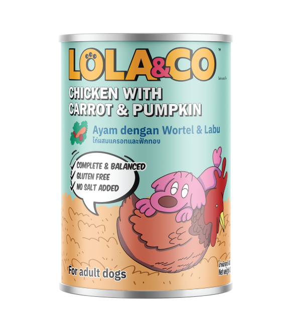 [8859601031331] LOLA & CO Chicken with Carrot and Pumpkin For Dogs Can 400g (1  علبة)