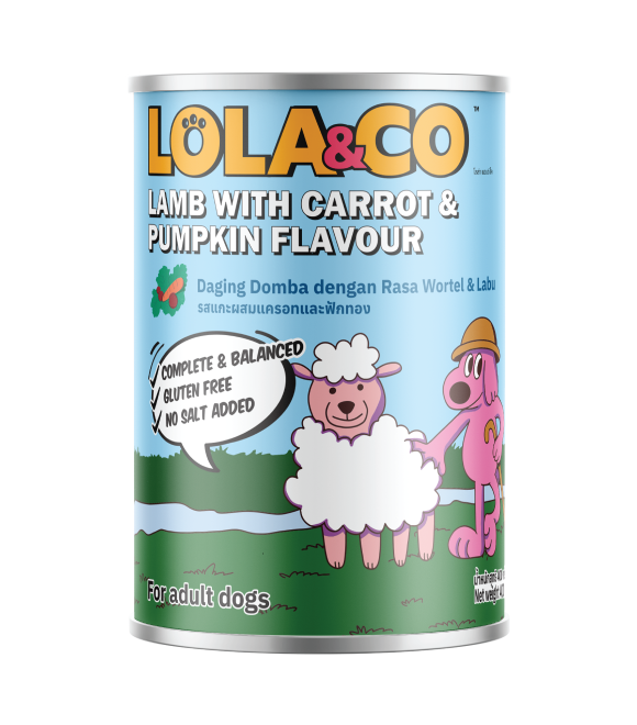 [8859601031379] LOLA & CO Lamb with Carrot and Pumpkin Flavour For Dogs Can 400g (1  علبة)