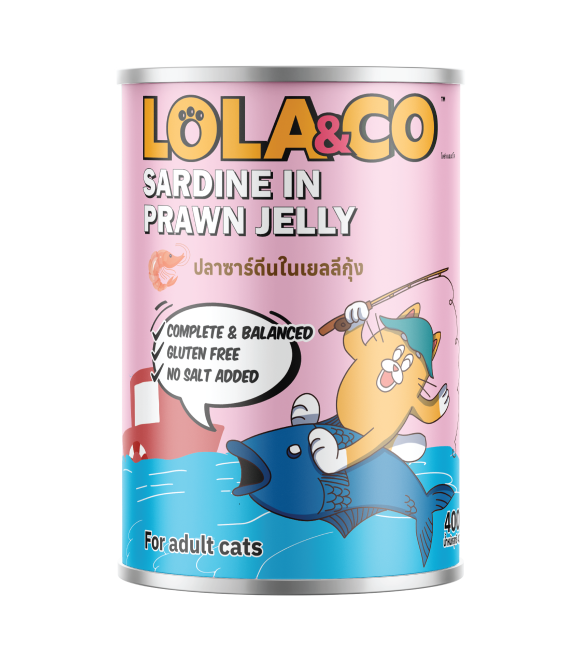 LOLA & CO Sardine with Prawn in Jelly Cat Can 400g