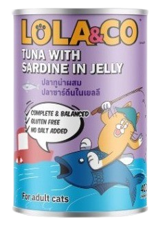 [8859601031256] LOLA & CO Tuna with Sardine in Jelly Cat Can 400g (1  علبة)