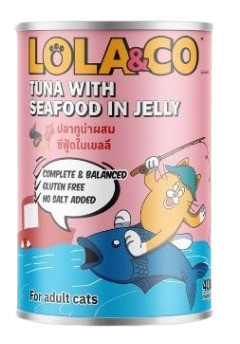 LOLA & CO Tuna with Sea food in Jelly Cat Can 400g
