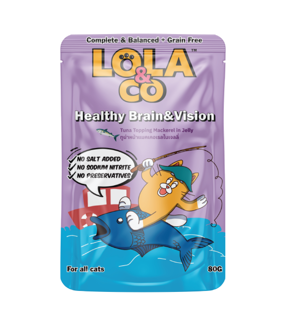 LOLA & CO Tuna Topping Mackerel in Jelly Cat Pouch 80g
