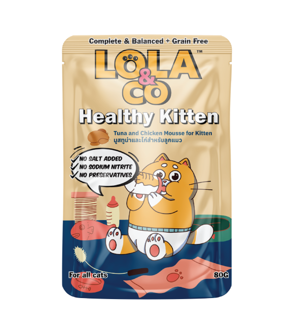 [8859601031010] LOLA & CO Tuna and Chicken Mousse For Kitten Pouch 80g (1 Pouch)
