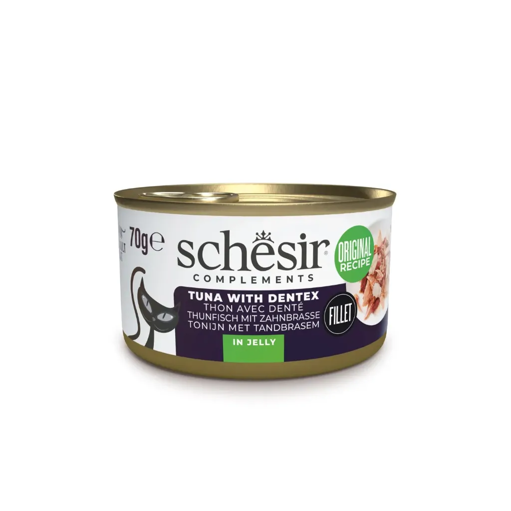 [8005852222237] Schesir Can for Cat Tuna & Dentex in Jelly 70g (1  علبة)