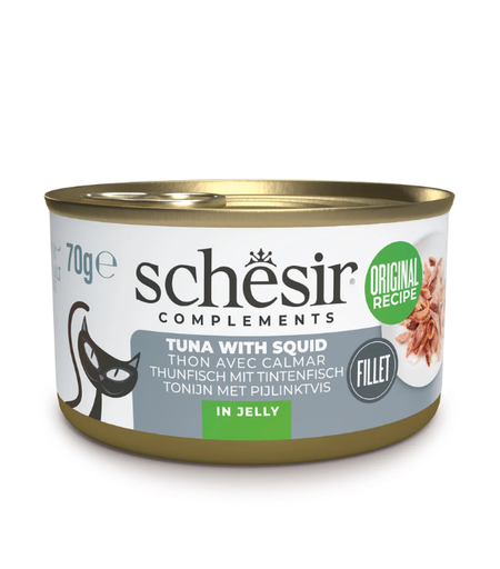 [8005852122735] Schesir Can for Cat Tuna with Squid in Jelly 70g (1 Can)