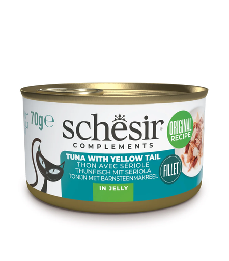 Schesir Can for Cat Tuna with Yellow Tail in Jelly 70g (12 Can)