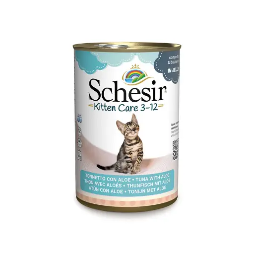 [8005852273093] Schesir Baby Kitten Care Can (3-12 Months) Tuna with Aloe 140g (24 Can)