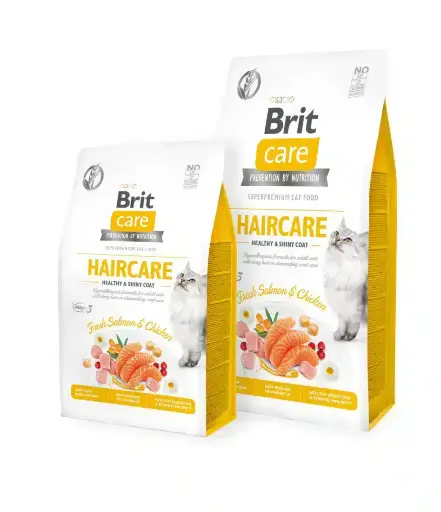 [8595602540877] Brit Care Cat Dry Food Grain-Free HAIRCARE HEALTHY AND SHINY COAT (7 kg)