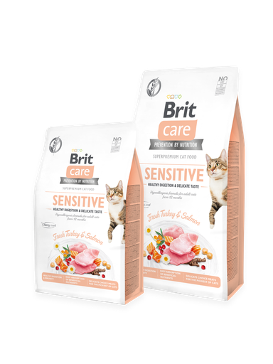[8595602540709] Brit Care Cat Dry Food Grain-Free SENSITIVE HEALTHY DIGESTION AND DELICATE TASTE  (٢  كيلوجرام)