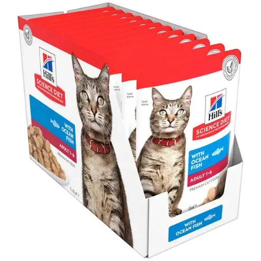 [052742210513] Hill's Science Plan Feline Adult Ocean Fish Pouch 85g  (12 Pouch)