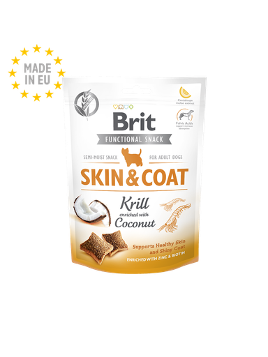 [8595602539963] Brit Care Dog Functional Snack Skin&Coat Krill with Coconut 150g