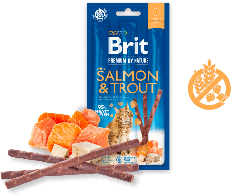 Brit Premium By Nature Cat Sticks with Salmon & Trout, 3pcs