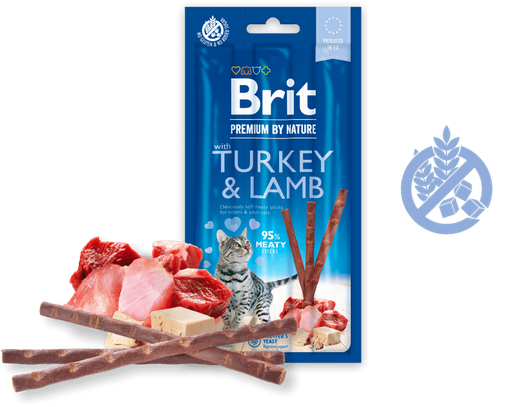 [8595602544073] Brit Premium By Nature Cat Sticks with Turkey & Lamb, 3pcs
