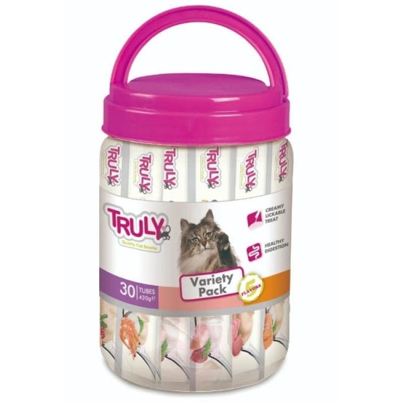 Truly Creamy Lickable Cat Treats – Mixed Flavor Jar (30 x 14g)