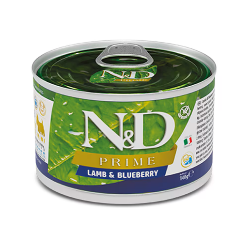 [8606014102284] Farmina N&D Prime Canine - Lamb & Blueberry Adult Mini Canned 140g (1  علبة)