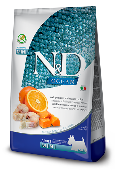 Farmina N&D Ocean Canine - Cod, Spelt, Oats & Orange Adult Mini 2.5 kg