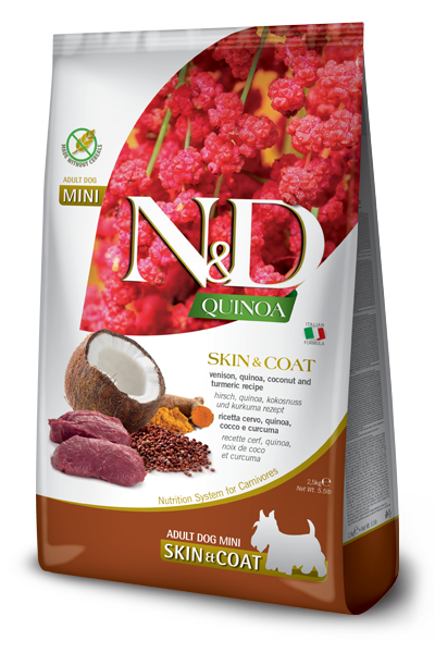 [8010276041975] Farmina N&D Quinoa Canine - Skin & Coat Venison Adult Mini 2.5 kg