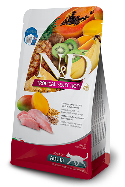 [8010276042187] Farmina N&D Tropical Selection Feline - Chicken, Spelt, Oats & Tropical Fruits Adult 10 kg