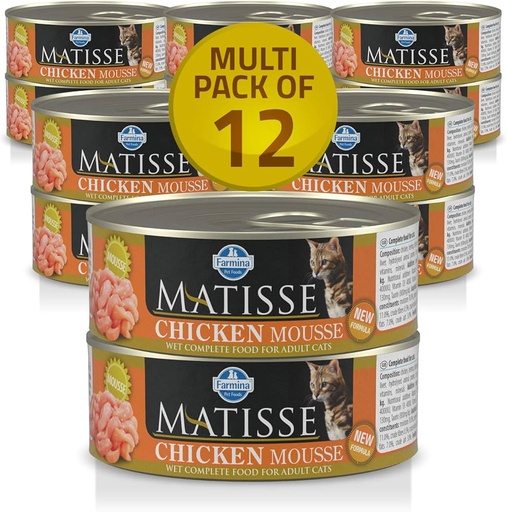 [8606014103847] Farmina Matisse Chicken Mousse Canned Cat Food  85g (12  علبة)