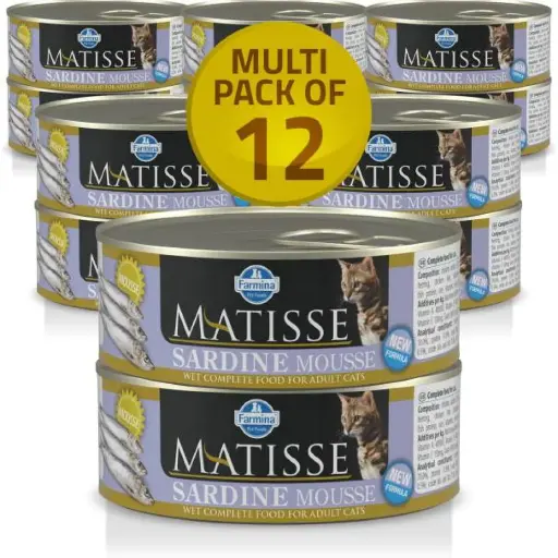 [8606014103885] Farmina Matisse Sardine Mousse Canned Cat Food 85g (12 Can)