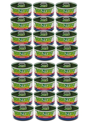 [8606014106879] Farmina N&D Prime Feline - Chicken & Pomegranate Canned Kitten 70g (24  علبة)