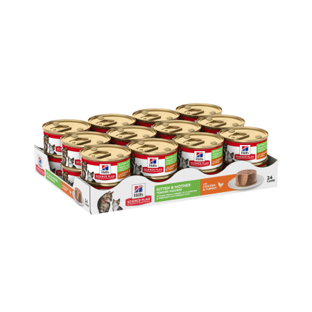 Hill's Science Plan Feline Kitten & Mother Tender Mousse Chicken & Turkey 85g (12 Can)
