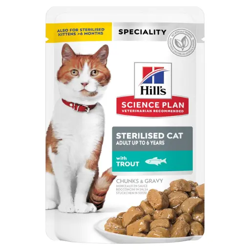 [052742376707] Hill's Science Plan Feline Adult - Sterilised Trout Pouch 85g (1 Pouch)