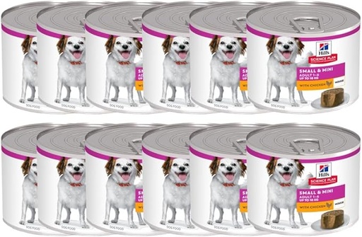 [052742067131] Hill's Science Plan Canine Adult Mousse Small & Mini Chicken Canned 200g  (12 Can)