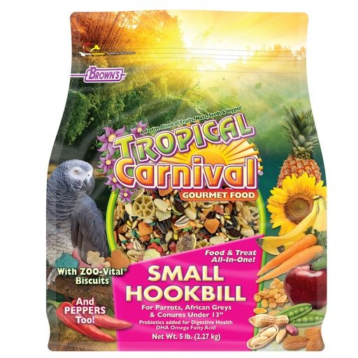 [042934446752] Browns Tropical Carnival Gourmet Small Hookbill Food (١٠  أرطال)