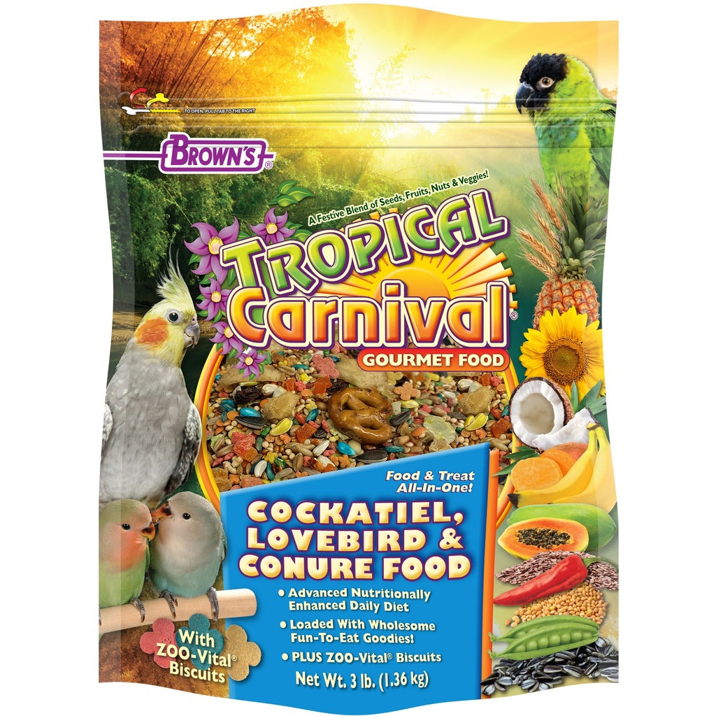 Browns Tropical Carnival Cockatiel Food - 1.36 kg 