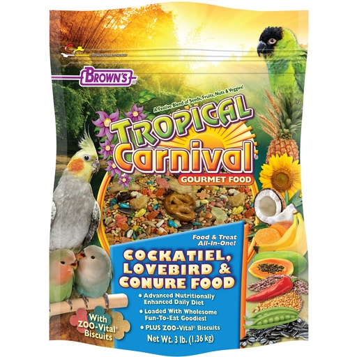 [042934446578] Browns Tropical Carnival Cockatiel Food - 1.36 kg