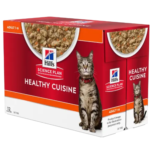 Hill’s Science Plan Feline Adult Healthy Cuisine Stew Chicken & Added Vegetables 80g (12 Pouch)