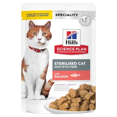 [052742194202] Hill's Science Plan Feline Adult - Sterilised Salmon Pouch 85g (1 Pouch)