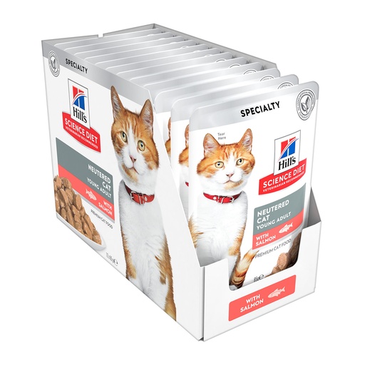 [052742194219] Hill's Science Plan Feline Adult - Sterilised Salmon Pouch 85g (12 Pouch)