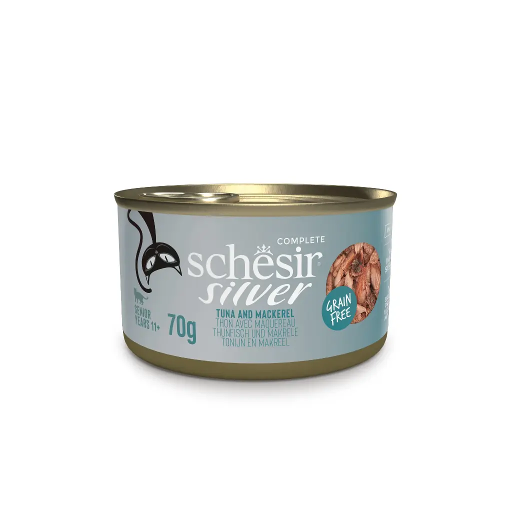 Schesir Silver Can for Cat Tuna & Mackerel in Broth 70g