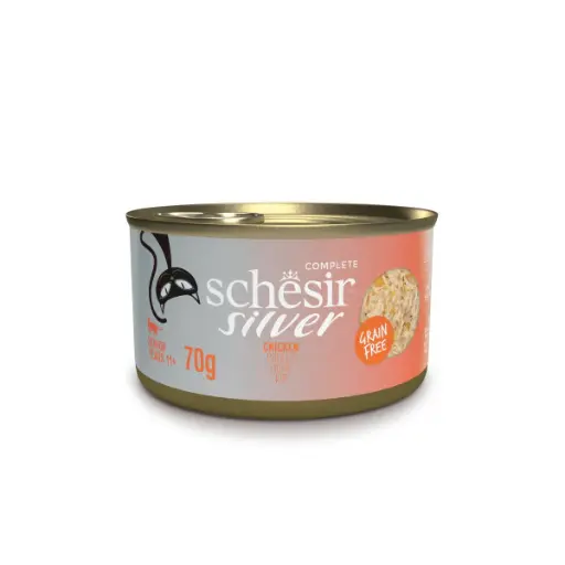 [8005852112057] Schesir Silver Can for Cat Chicken in Broth 70g  (1 Can)