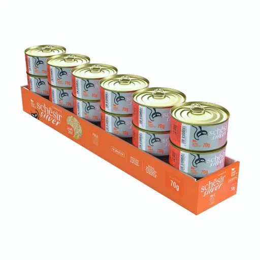 [8005852913036] Schesir Silver Can for Cat Chicken in Broth 70g  (12  علبة)